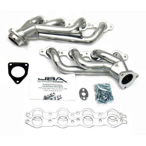 JBA 99-01 GM Truck 4.8L/5.3L LS w/o A.I.R. w/EGR 1-5/8in Primary Silver Ctd Cat4Ward Header - 1850SJS