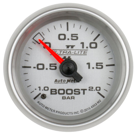 Autometer Ultra-Lite II Gauge Vac/Boost 2 1/16in -1 - +2 Bar Mechanical Ultra-Lite II - 4903-M2