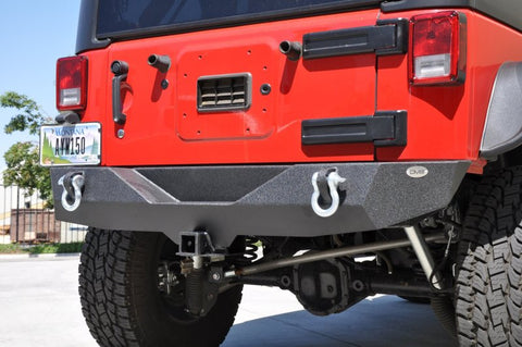 DV8 Offroad 07-18 Jeep Wrangler JK Steel Mid Length Rear Bumper - RBSTTB-04