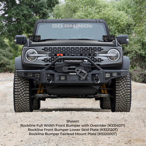 Go Rhino 07-20 Jeep Wrangler JL/JLU/JK/JKU/Gladiator JT Rockline Bumper Fairlead Mount Plate - 332000T