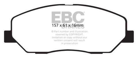 EBC 08-10 Hyundai Genesis 3.8 Ultimax2 Front Brake Pads - UD1384