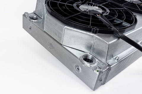 CSF Motorsport Radiator with Shroud - 14in SPAL Brushless Fans - Harnesses - 8374