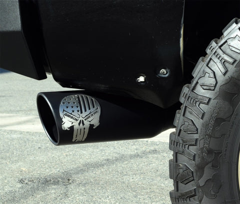 Gibson 2020 Ford F-250 SD Crew 96in Bed 7.3L Patriot Skull Cat-Back Single Exhaust System- Stainless - 76-0039