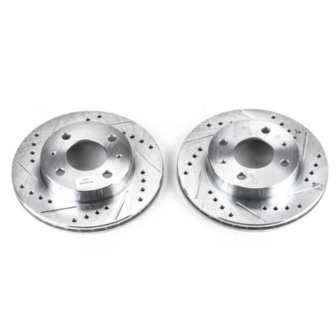 Power Stop 95-98 Nissan 200SX Front Evolution Drilled & Slotted Rotors - Pair - JBR753XPR