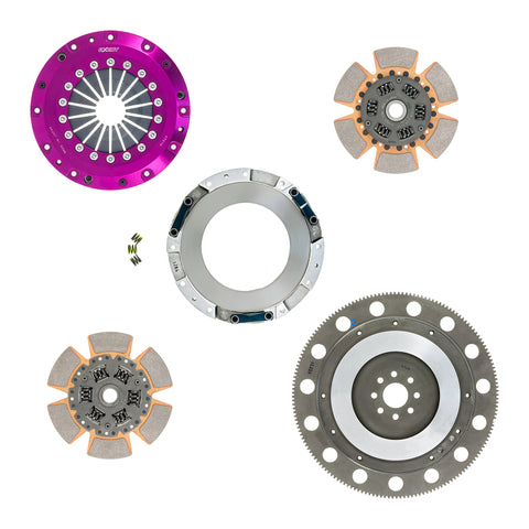 Exedy 11-16 Ford Mustang GT 5.0L Hyper Twin Cerametallic Clutch Sprung Center Disc Push Type Cover - ET04XD