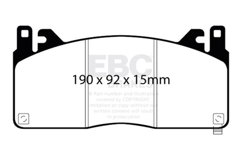 EBC 2015+ Ford Mustang (6th Gen) 5.2L (GT350) Shelby Redstuff Front Brake Pads - DP33055C