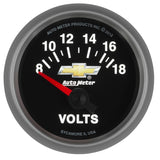 AutoMeter Gauge Voltmeter 2-1/16in. 18V Electric Chevy Gold Bowtie - 880444