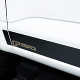 Putco 2021 Ford F-150 Reg Cab 8ft Long Box Ford Licensed Blk Platinum Rocker Panels (4.25in 10pc) - 9751470BPFD