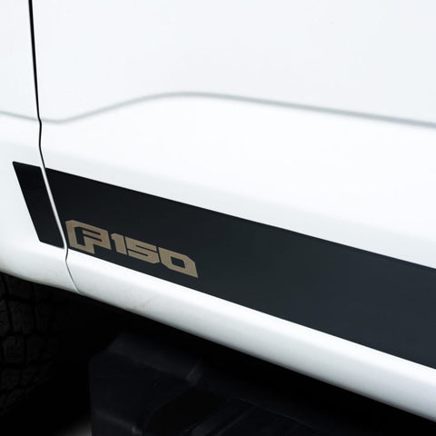 Putco 09-14 Ford F-150 Super Crew Cab 5.5 Box - 7in- 12pcs Black Platinum Rocker Panels - 9751418BPFD