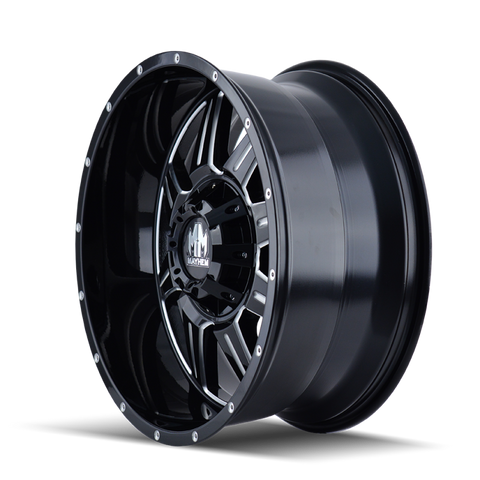 Mayhem 8100 Monstir 18x9 / 5x150 BP / -12mm Offset / 110mm Hub Black w/ Milled Spokes Wheel - 8100-8997M12