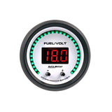 Autometer 52.4mm White Switchable 0-100 Fuel Level/8-18V Voltmeter Phantom Elite Digital Gauge - 6709-PH