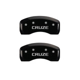 MGP 4 Caliper Covers Engraved Front & Rear Cruze Black Finish Silver Char 2017 Chevrolet Cruze - 14239SCRZBK