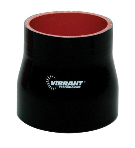 Vibrant 4 Ply Reinforced Silicone 90 degree Transition Elbow 2in I.D. x 2.5in I.D. 90 deg. Elbow BLK - 2780