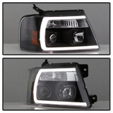 Spyder 04-08 Ford F-150 Projector Headlights - Light Bar DRL - Black PRO-YD-FF15004V2-LB-BK - 5084484