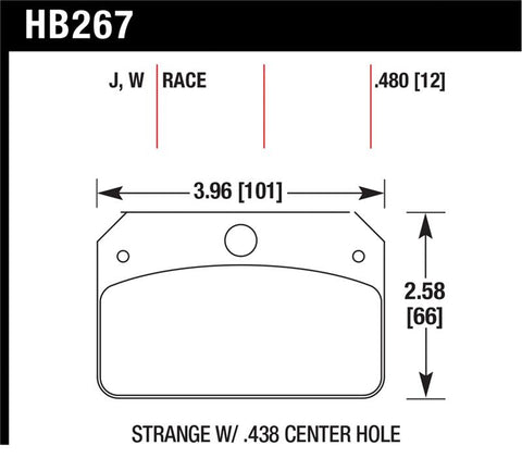 Hawk DR-97 Brake Pads for Strange w/ 0.438in Center Hole - HB267J.480