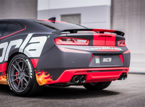 Borla 16-17 Chevy Camaro 6.2L 4in Dual Carbon Fiber Tips Dual Split Exit S-Type Catback Exhaust - 140687CF