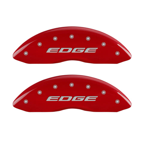 MGP 4 Caliper Covers Engraved Front & Rear EDGE/2015 Red finish silver ch - 10241SEDERD