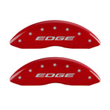 MGP 4 Caliper Covers Engraved Front & Rear EDGE/2015 Red finish silver ch - 10242SEDERD