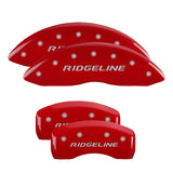 MGP 4 Caliper Covers Engraved Front & Rear Ridgeline Red Finish Silver Char 2017 Honda Ridgeline - 20213SRGLRD