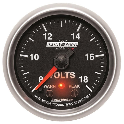 Autometer Sport-Comp II 2-1/16in Digital Voltmeter Gauge - 18V - 3683