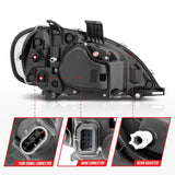 ANZO 2002-2014 Freightliner M2 LED Crystal Headlights Black Housing w/ Clear Lens (Pair) - 131030