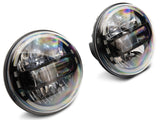 Raxiom 97-18 Jeep Wrangler TJ/JK Axial 7-Inch LED Headlights w/ DRL- Black Housing (Clear Lens) - J155570