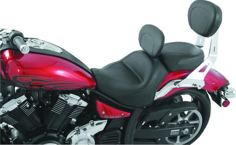Mustang 11-17 Yamaha Stryker Standard Touring 2PC Seat w/Driver Backrest - Black - 79661