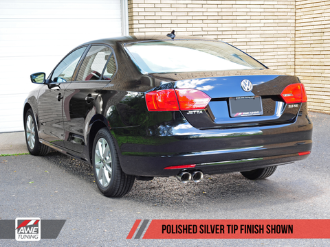 AWE Tuning Mk6 Jetta 2.5L Touring Edition Exhaust - Polished Silver Tips - 3015-22060