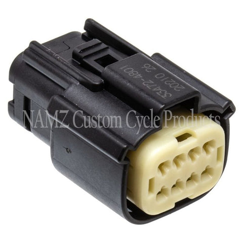 NAMZ 07-23 V-Twin VRSAW/CR/CX Models Molex MX-150 8-Position Female Connector - Blk (HD 72479-07BK) - NM-33472-0801