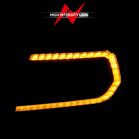ANZO 05-11 Toyota Tacoma Full Proj Headlights w/Lght Bar Swchbk Seq. Blk. Housing w/Initiation Light - 111581