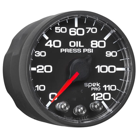 Autometer Spek-Pro 52.4mm 0-120 PSI Digital Stepper Motor Oil Pressure Gauge - P325328