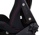 NRG FRP Bucket Seat - Reclinable (Black Cloth w/Red Stiting) - RSC-400BK