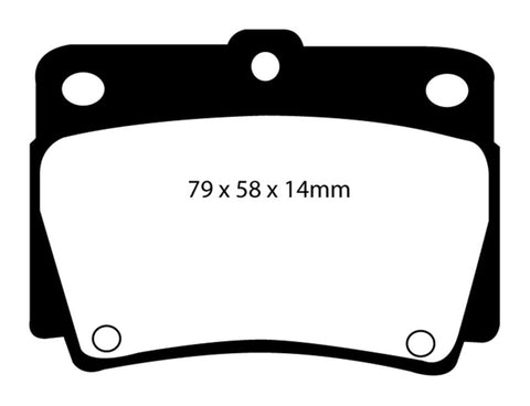 EBC 97-00 Mitsubishi Montero Sport 2.4 Yellowstuff Rear Brake Pads - DP41228R