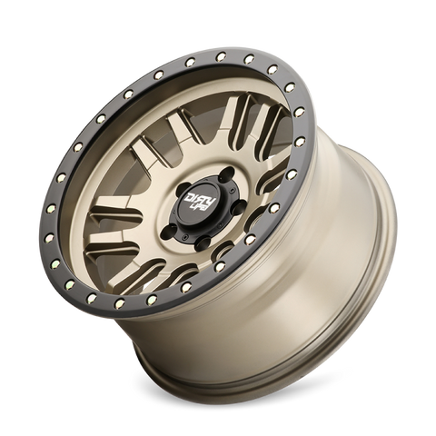Dirty Life 9309 Canyon Pro 17x9/6x139.7 BP/0mm Offset/106mm Hub Satin Gold Wheel - Beadlock - 9309-7983MGD0