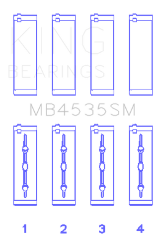 King Mercedes M276 V6 (Size STD) Main Bearing Set - MB4535SM