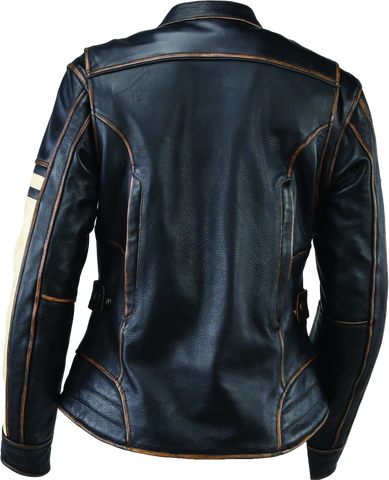 River Road Dame Vintage Leather Jacket Black Womens - Small - 094388