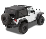 Bestop 10-18 Jeep Wrangler JK 2-Door Replace A-Top (Prem Blk Twill Tinted Windows No Door Skins ) - 79846-17