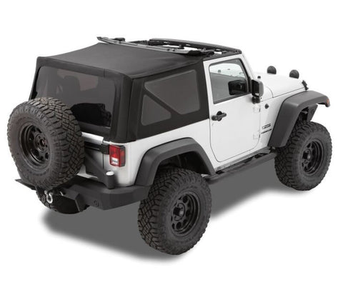 Bestop 07-09 Jeep Wrangler JK 2-Door Replace A-Top (Prem Blk Twill Tinted Windows No Door Skins ) - 79836-17