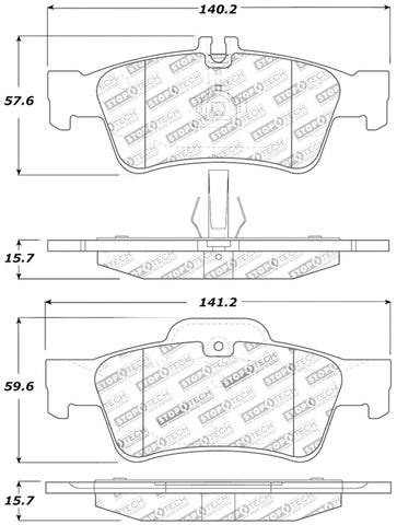 StopTech Street Touring Mercedes Benz Rear Brake Pads - 308.09860