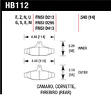 Hawk 84-96 Corvette /88.5-97 Pontiac Firebird HPS Street Rear Brake Pad - HB112F.540