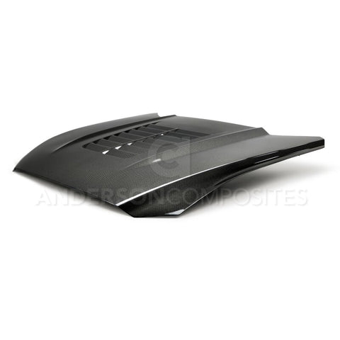 Anderson Composites 15-17 Ford Mustang (Excl. GT350/GT350R) Double Sided Type-GT5 Carbon Fiber Hood - AC-HD15FDMU-GT5-DS