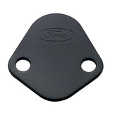 Ford Racing Fuel Pump Block Off Plate - Black Crinkle Finish w/ Ford Oval - 302-291