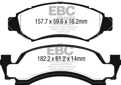 EBC 1974 AMC Ambassador 5.0L Ultimax2 Front Brake Pads - UD050