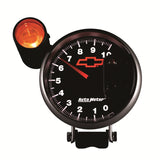Autometer GM Bowtie Black 5in 10000 RPM Pedestal Electronic Tachometer w/ Ext Shift Light - 3699-00406