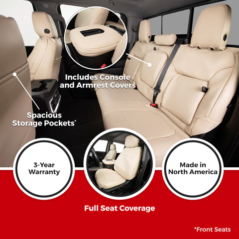 Covercraft 23-26 Ford F250-F550 SD Leatherette PrecisionFit Custom Front Row Seat Covers - Med Grey - GTF4347ABLTMG