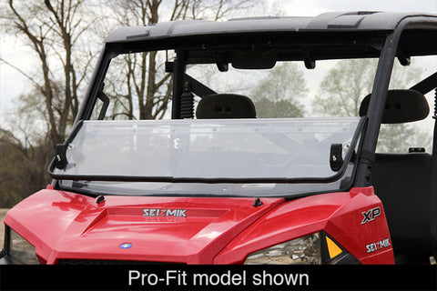 Seizmik 10-14 Polaris 400-570 Ranger Mid-Size - 1.75 in. Versa-Fold Windshield - UV Resistant Poly - 50-23079KIT