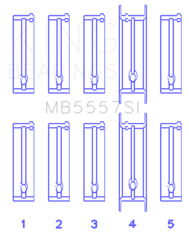 King Engine Bearings Chevrolet 121Ci/Ln2 134Ci (Size +0.75mm) Main Bearing Set - MB5557SI0.75