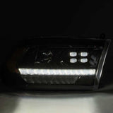 AlphaRex 09-18 Dodge Ram 2500HD LUXX LED Proj Headlights Plank Style Black w/Seq Signal/Smoked DRL - 880520