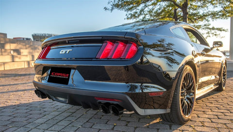 Corsa 2015-2017 Ford Mustang GT 5.0 3in Cat Back Exhaust Black Quad Tips (Xtreme) - 14335BLK