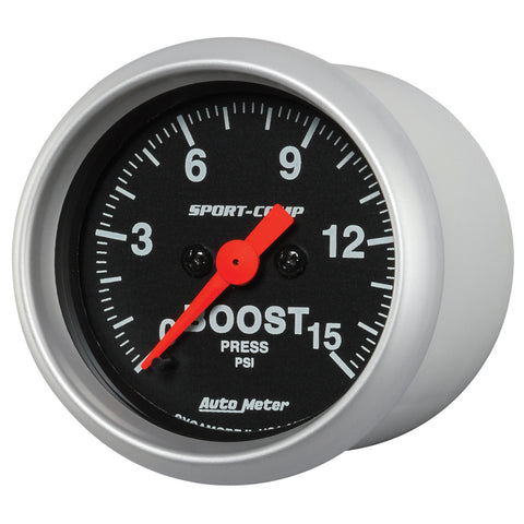 Autometer 2-1/16in 15PSI Boost Digital Stepper Motor Sport-Comp Gauge - 3350